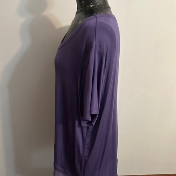 Nine West Jean Purple scoop neck ruffle bottom tunic, size XXL - Picture 2 of 5